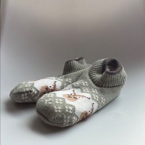 Stylish Green and Tan Knit Socks